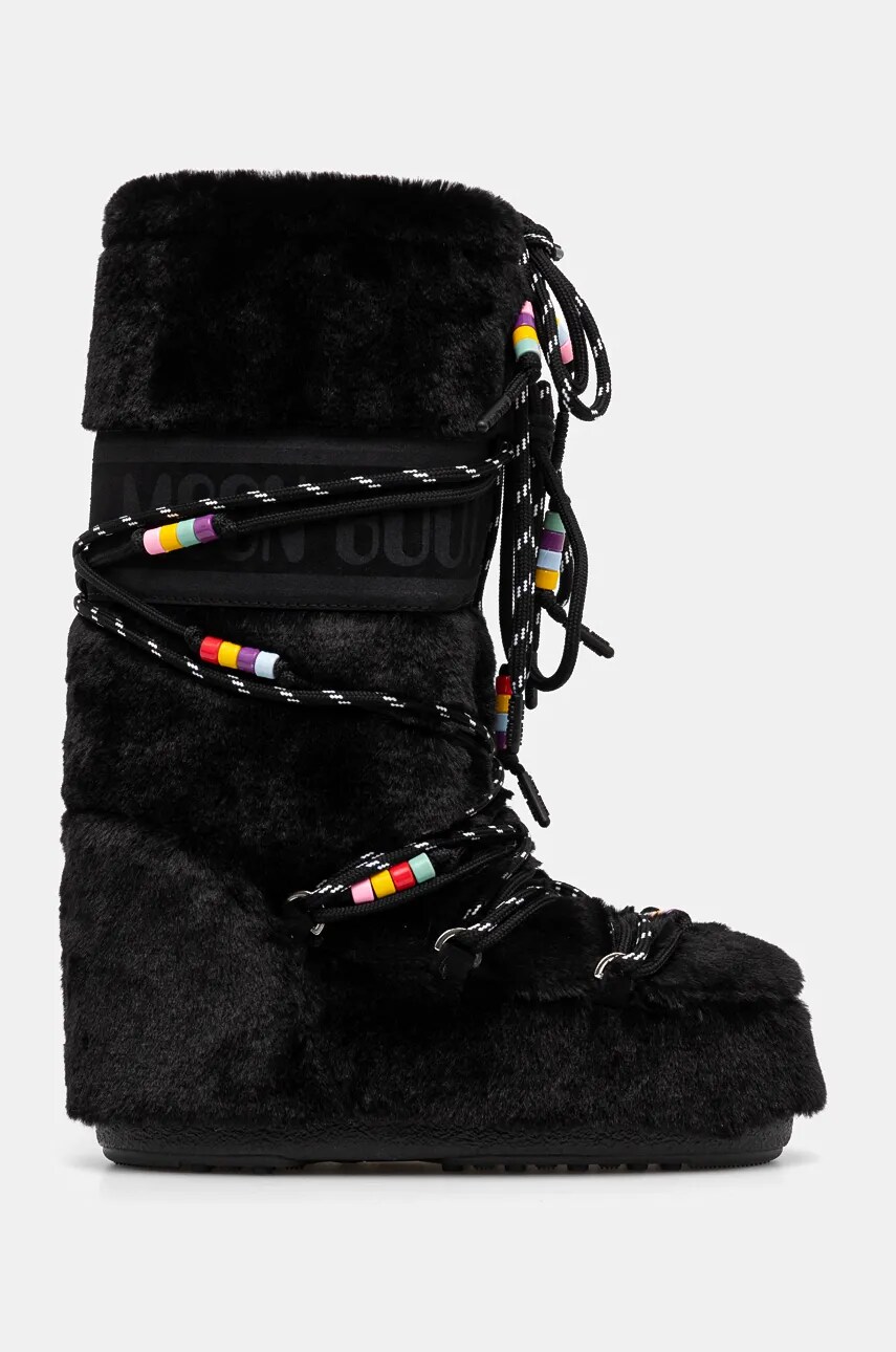 Зимові чоботи Moon Boot MB ICON FAUX FUR BEADS колір чорний 80D1408990 N001