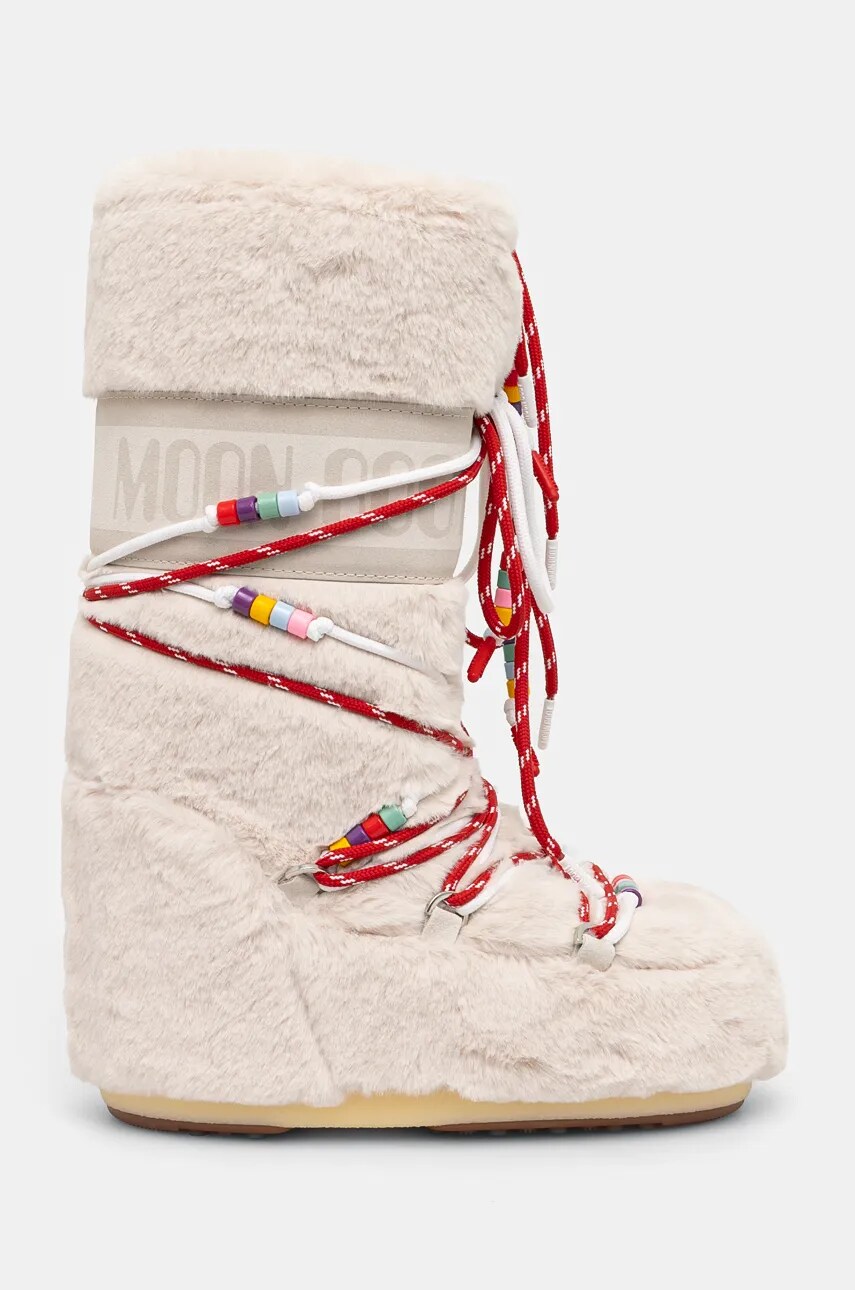 Зимові чоботи Moon Boot MB ICON FAUX FUR BEADS колір бежевий 80D1408990 L002