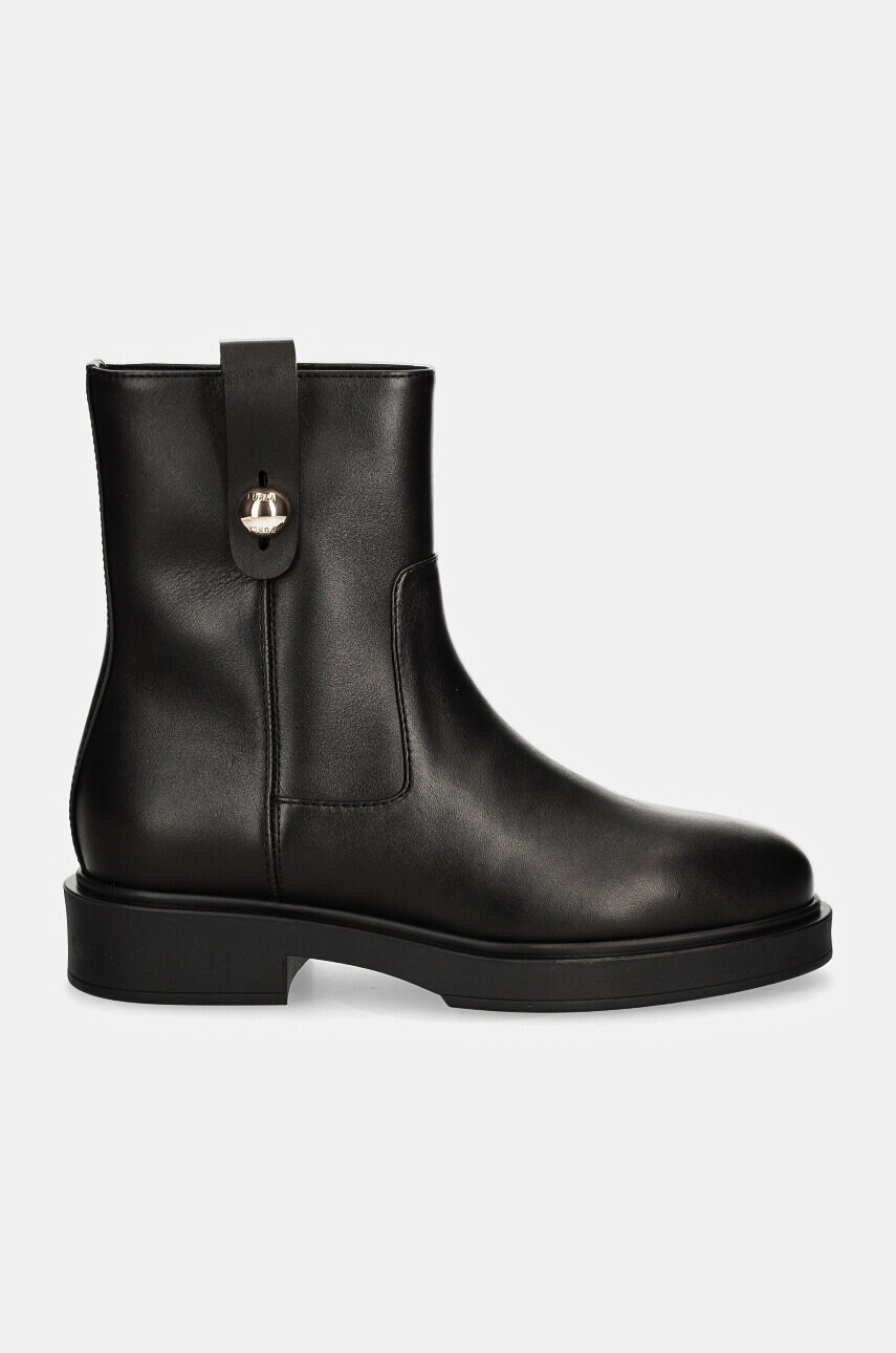 Шкіряні черевики Furla Sfera Ankle Boot жіночі колір чорний на плоскому ходу YI51CIT WU0000 O6000