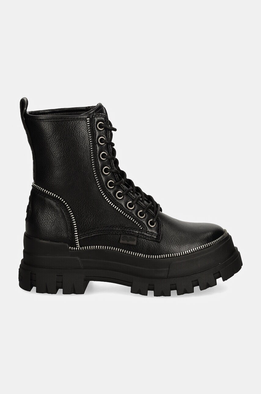 Черевики Buffalo Aspha Rld Zip жіночі колір чорний на плоскому ходу 1622480-BLK
