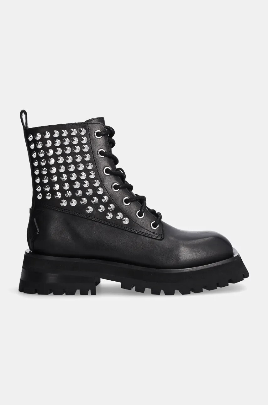 Черевики Dkny Farren Studs жіночі колір чорний на плоскому ходу K3499731