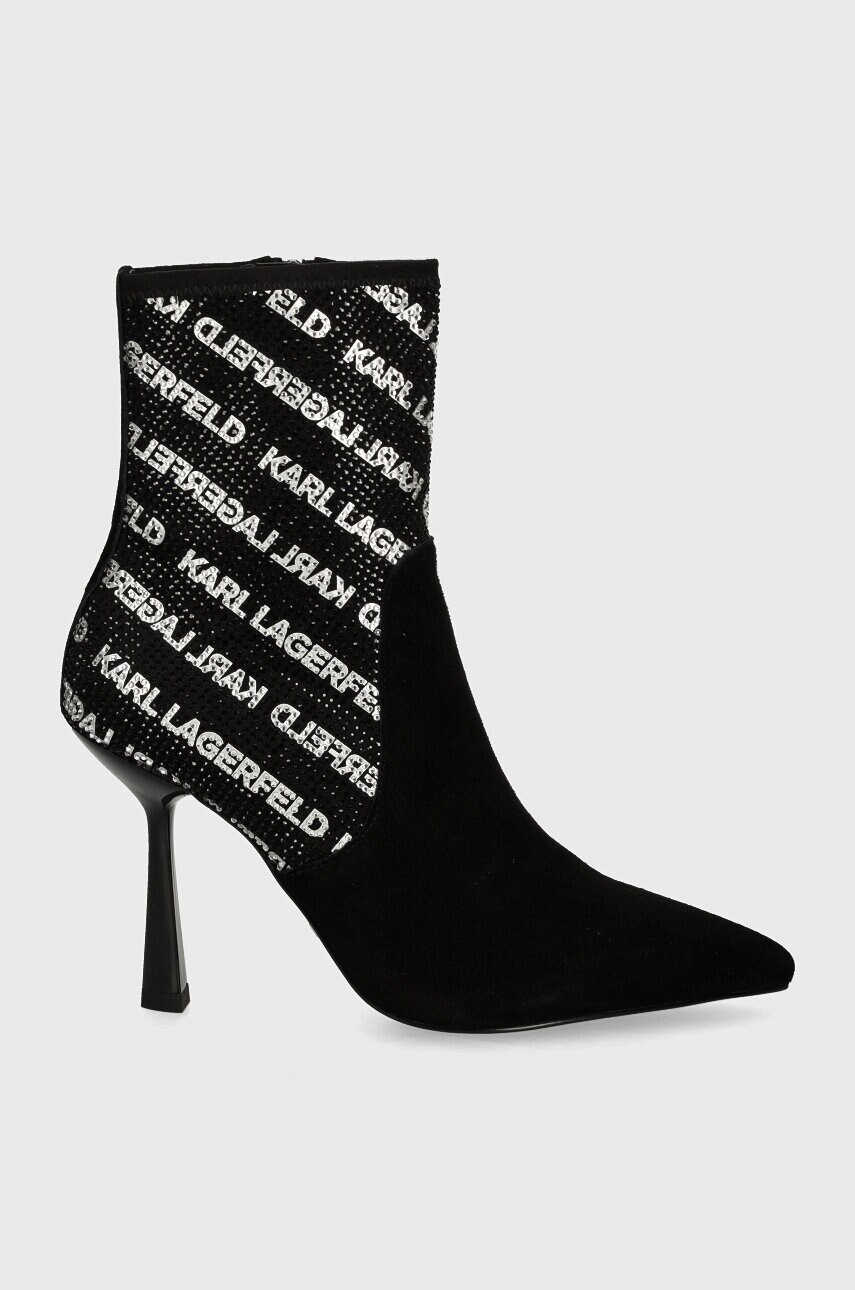 Черевики Karl Lagerfeld PANDARA II жіночі колір чорний на шпильці KL31354