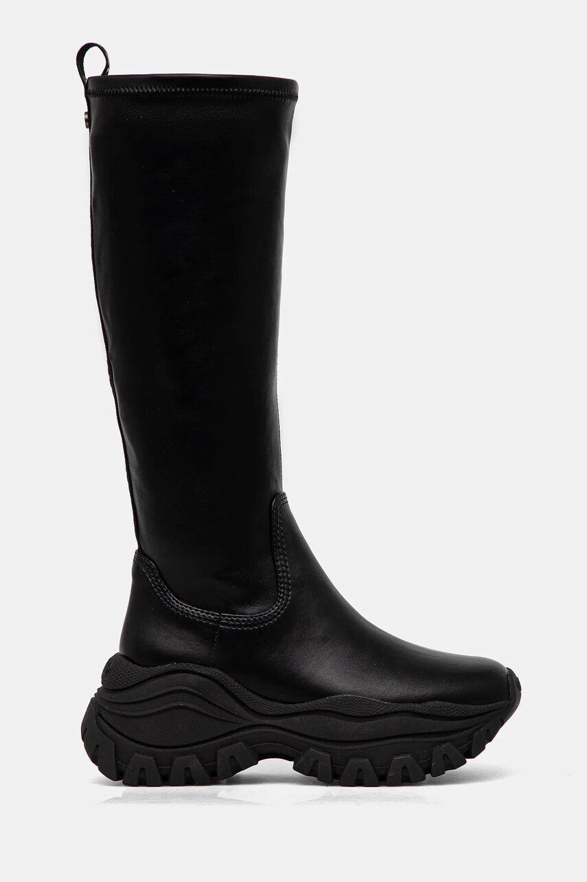 Чоботи Buffalo Lola Stretch Boot Hi жіночі колір чорний на платформі 1220055-BLK