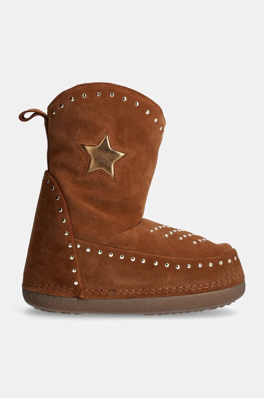 Замшеві чоботи Inuikii Cowboy Studs колір коричневий 75101-066