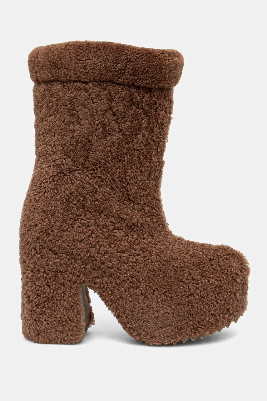 Черевики Inuikii Shearling Heel колір коричневий каблук блок 75207-095
