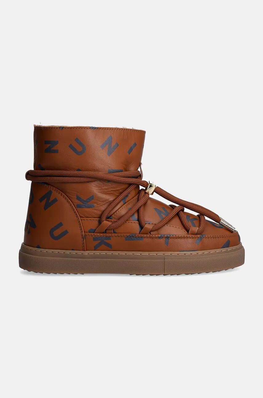 Шкіряні чоботи Inuikii Full Leather Print колір коричневий 75202-088