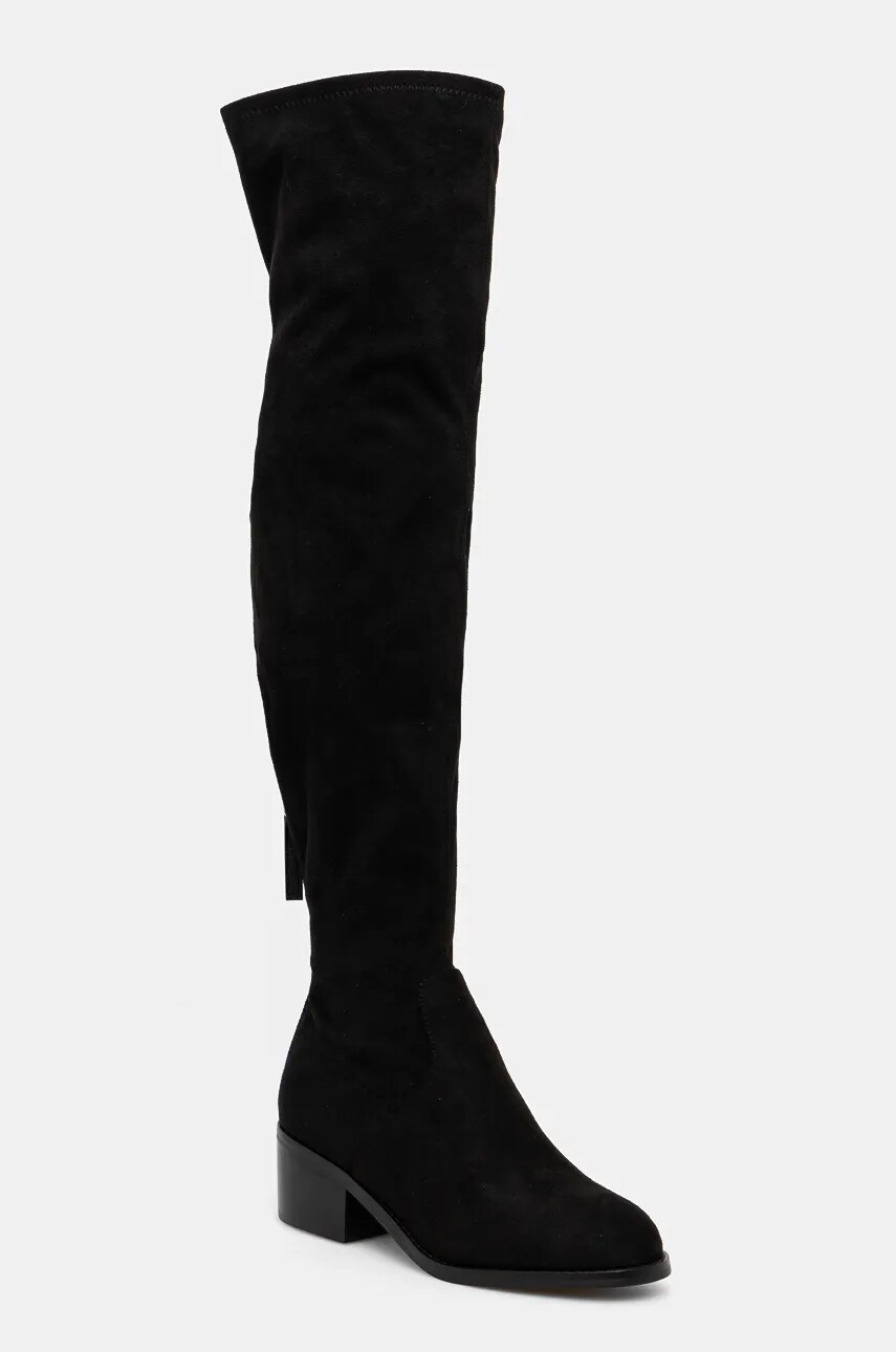 Чоботи Steve Madden Courtside жіночі колір чорний каблук блок SM11003345