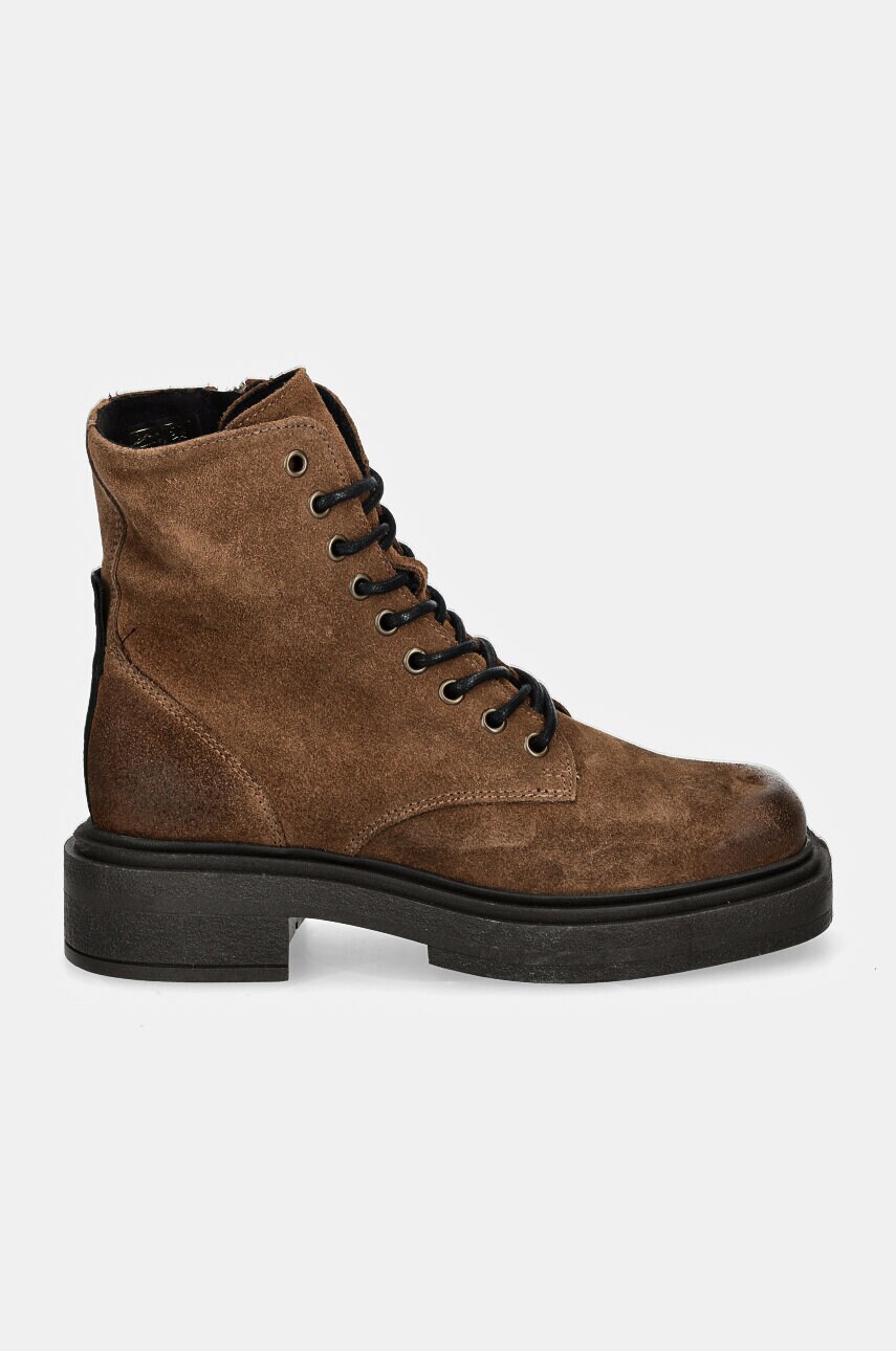 Замшеві черевики Steve Madden Chiney жіночі колір бежевий на плоскому ходу SM11003204
