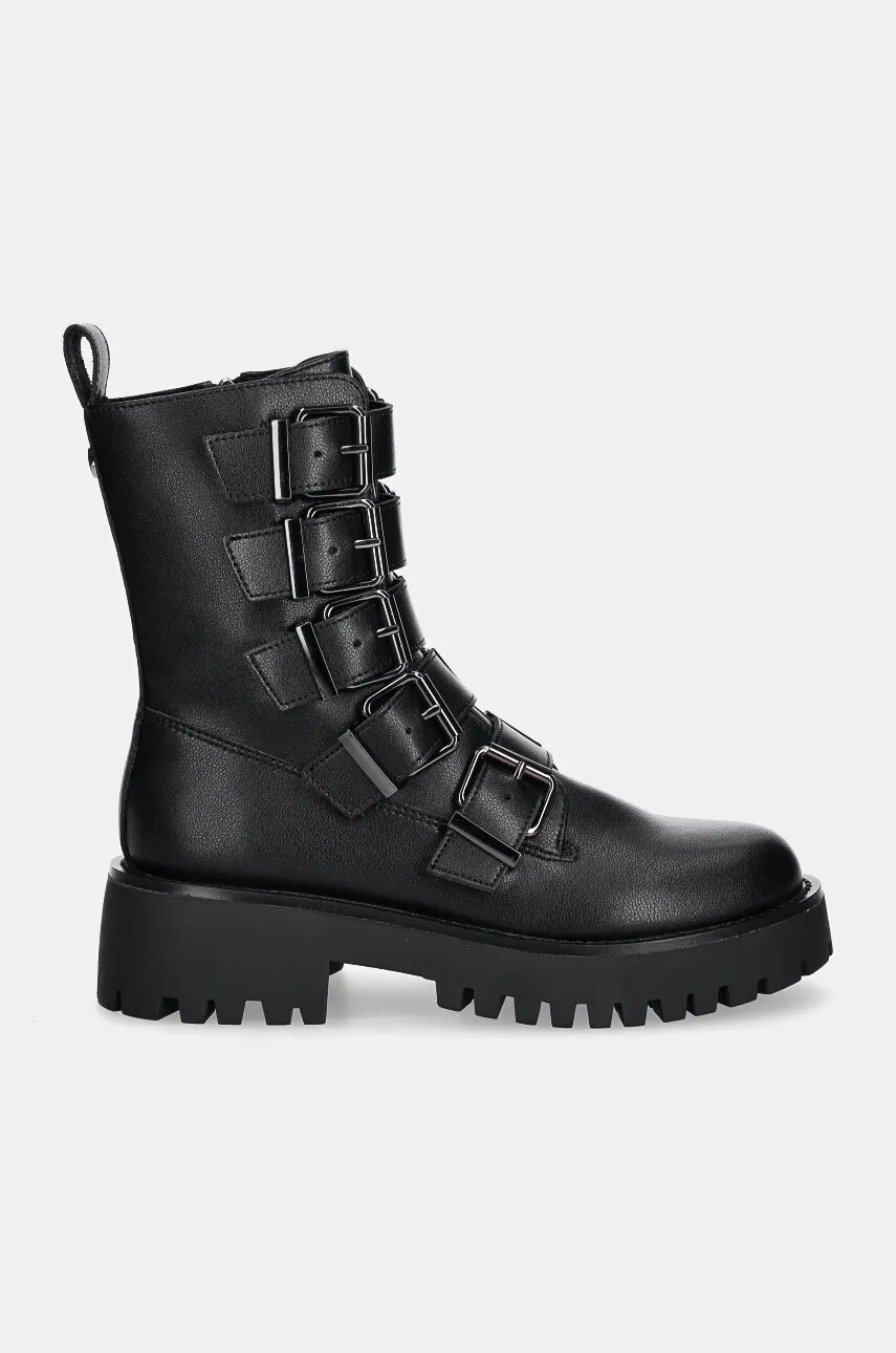 Шкіряні черевики Steve Madden Director жіночі колір чорний на платформі SM11003347