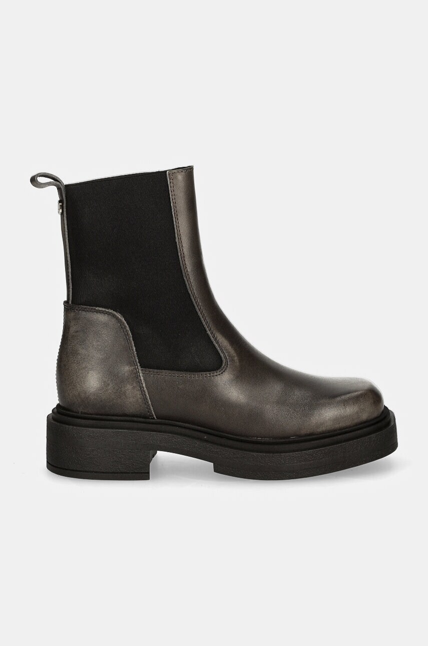 Шкіряні черевики Steve Madden Churro жіночі колір сірий на платформі SM11003363