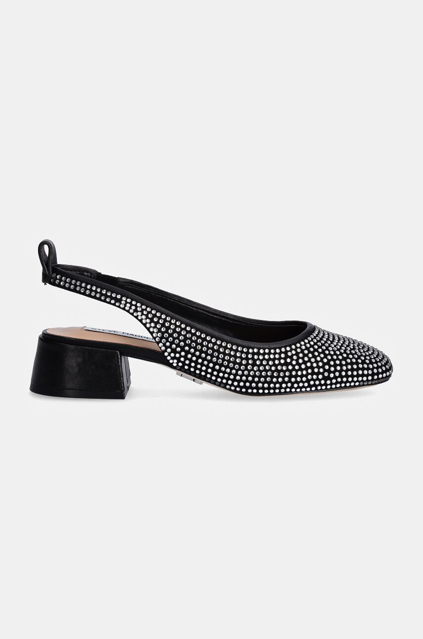 Туфлі Steve Madden Smitten колір чорний каблук блок відкрита п'ята SM11003213