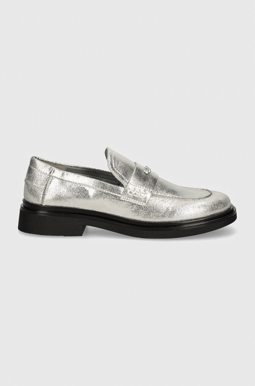 Мокасини Pepe Jeans PLS10424 жіночі колір срібний на плоскому ходу PENNY GLOSS