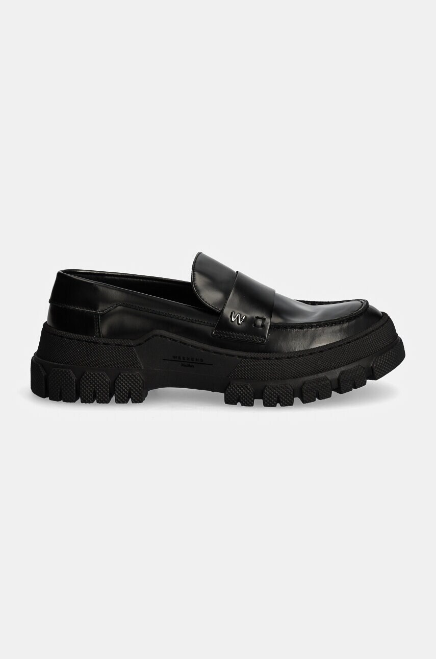 Шкіряні мокасини Weekend Max Mara CONERO жіночі колір чорний на плоскому ходу 2425526015600