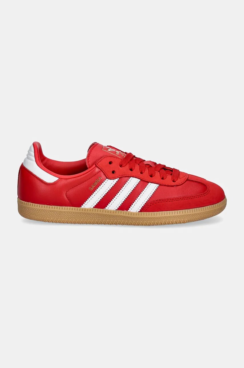 Шкіряні кросівки adidas Originals Samba OG W колір червоний IE6524