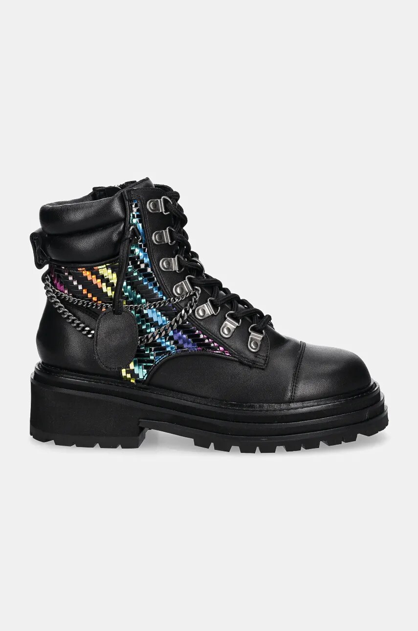 Купити Шкіряні черевики Kurt Geiger London Chelsea Combat Boot жіночі колір чорний на платформі 3423805019 – головне зображення
