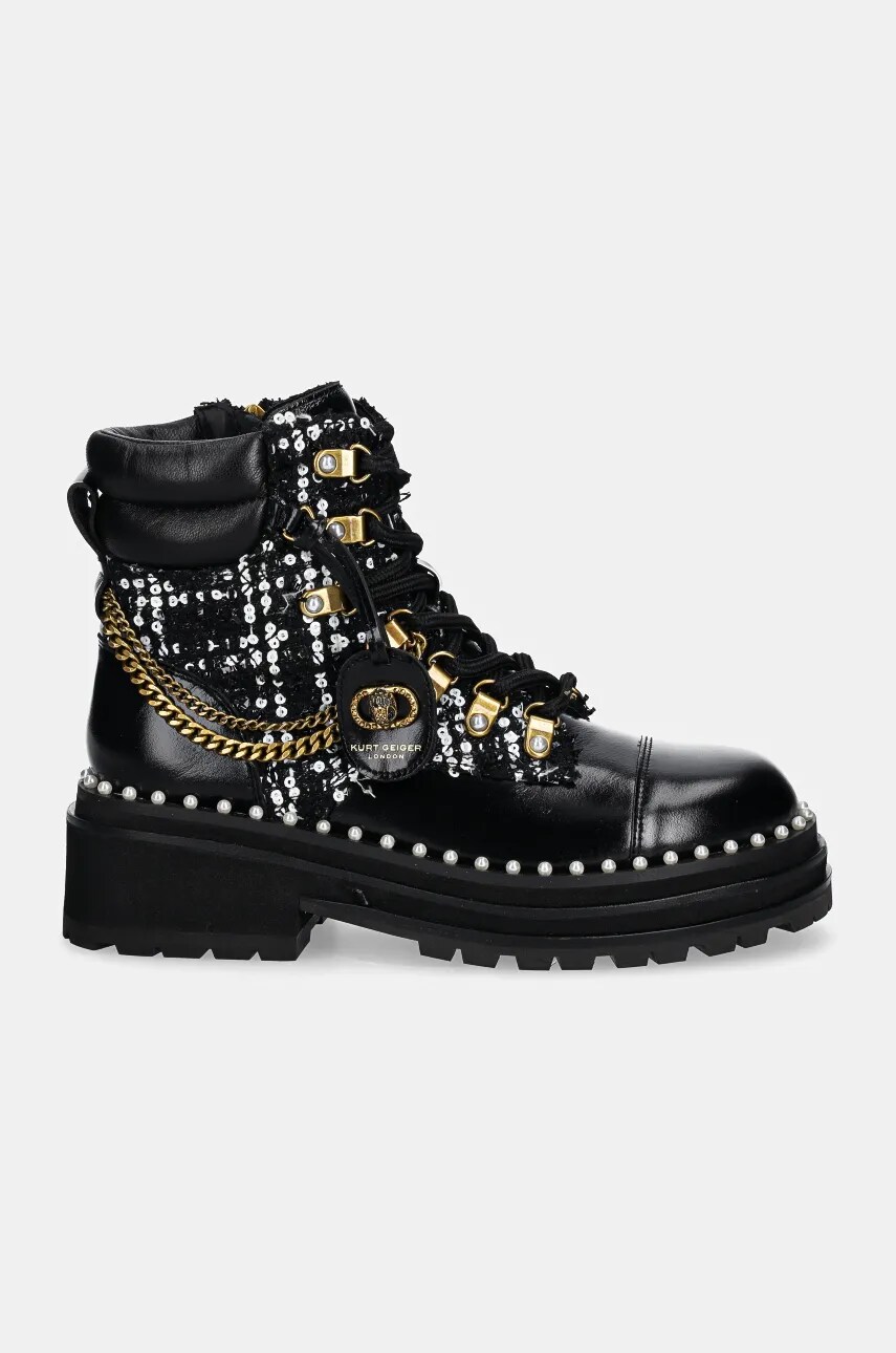 Шкіряні черевики Kurt Geiger London Chelsea Combat Boot жіночі колір чорний на платформі 3423801619