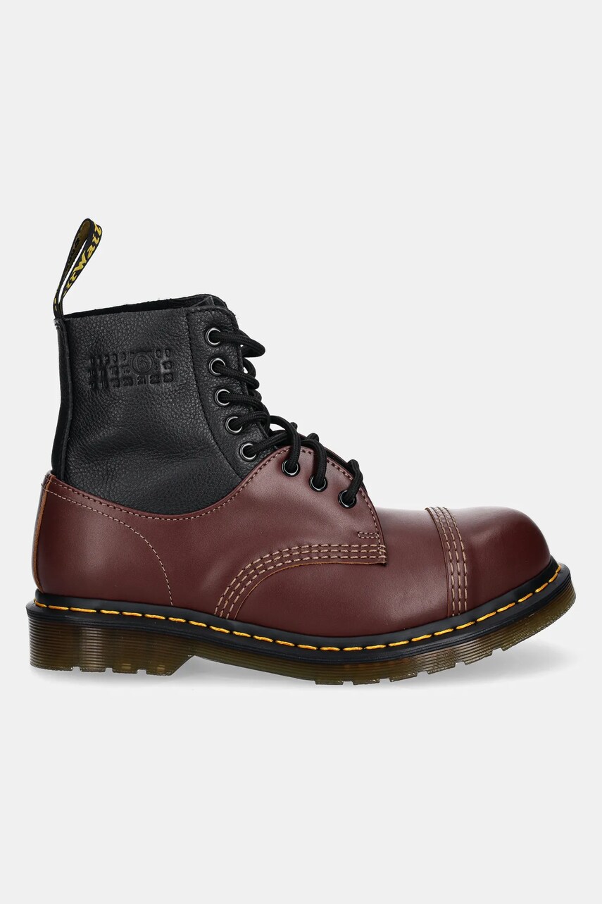 Шкіряні черевики MM6 Maison Margiela MM6 Maison Margiela x Dr. Martens жіночі колір бордовий на плоскому ходу S66WU0125.P8029