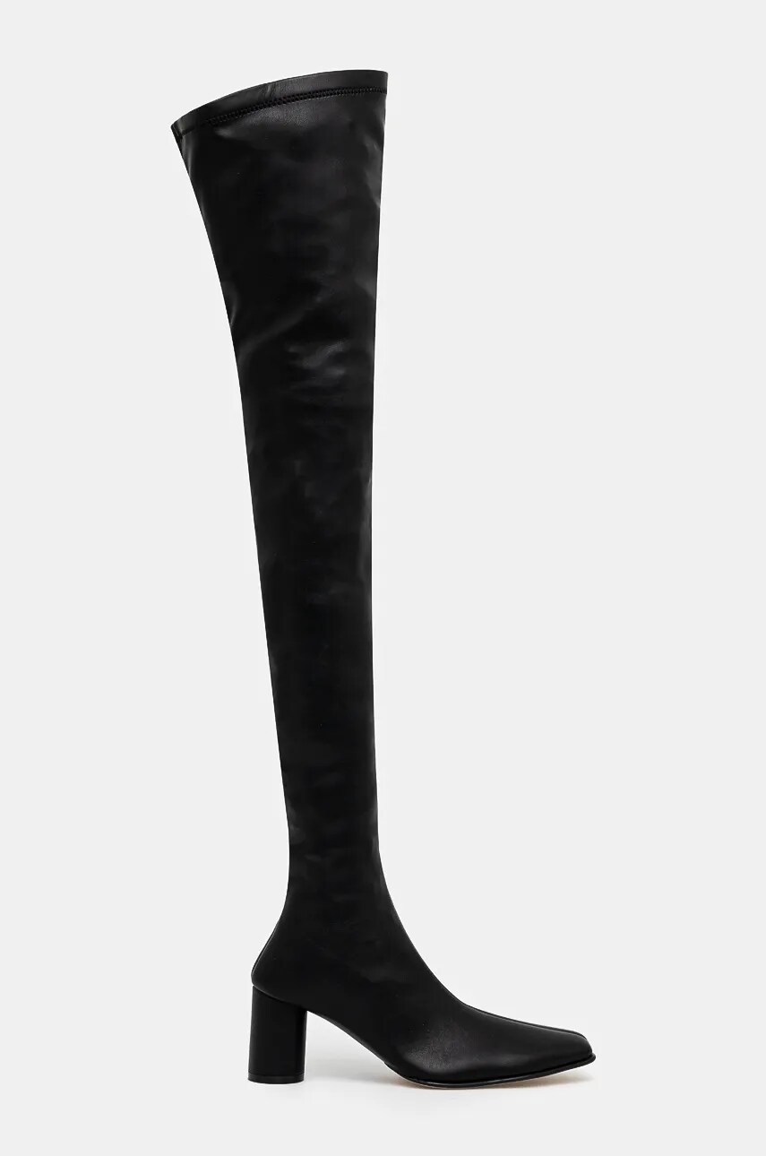 Чоботи MM6 Maison Margiela жіночі колір чорний каблук блок S66WW0089.P7973