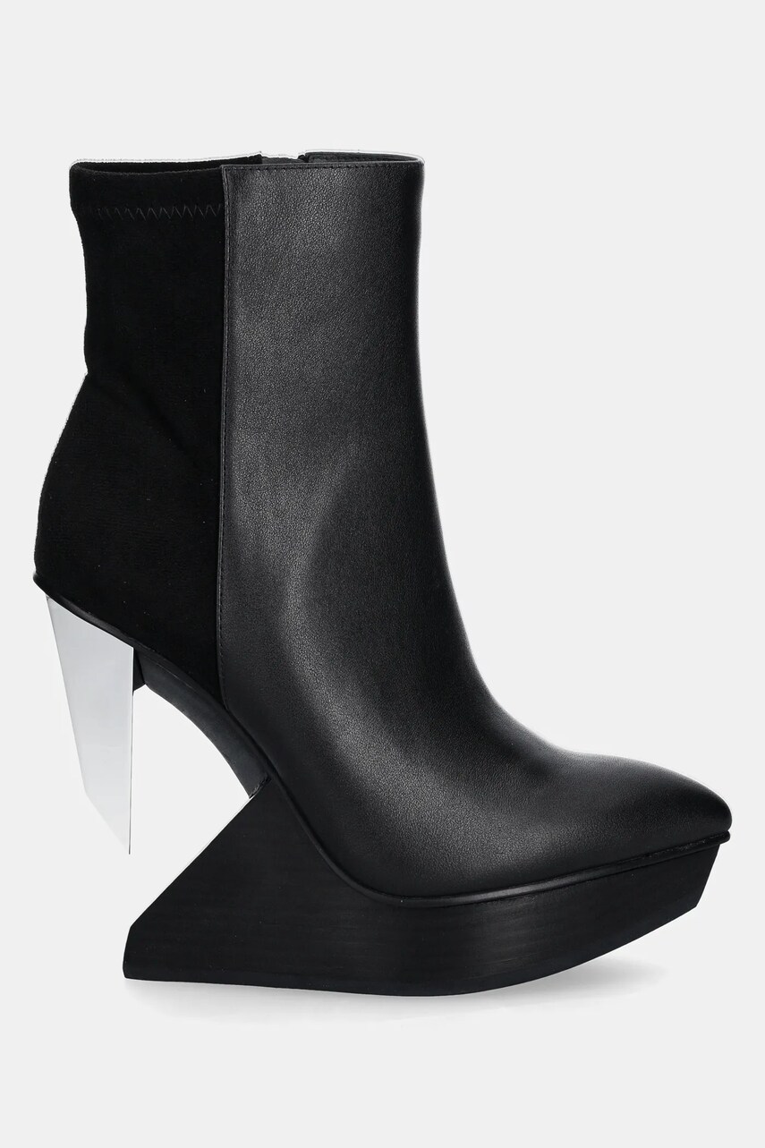Шкіряні черевики United Nude Edge Bootie жіночі колір чорний на танкетці 1085622916