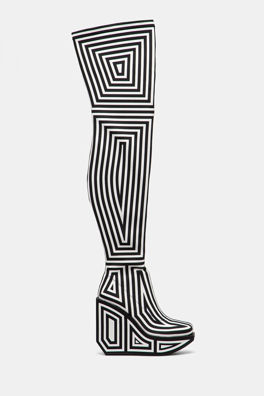 Чоботи United Nude Wa Long Boot Hi жіночі колір чорний на танкетці 1087851082