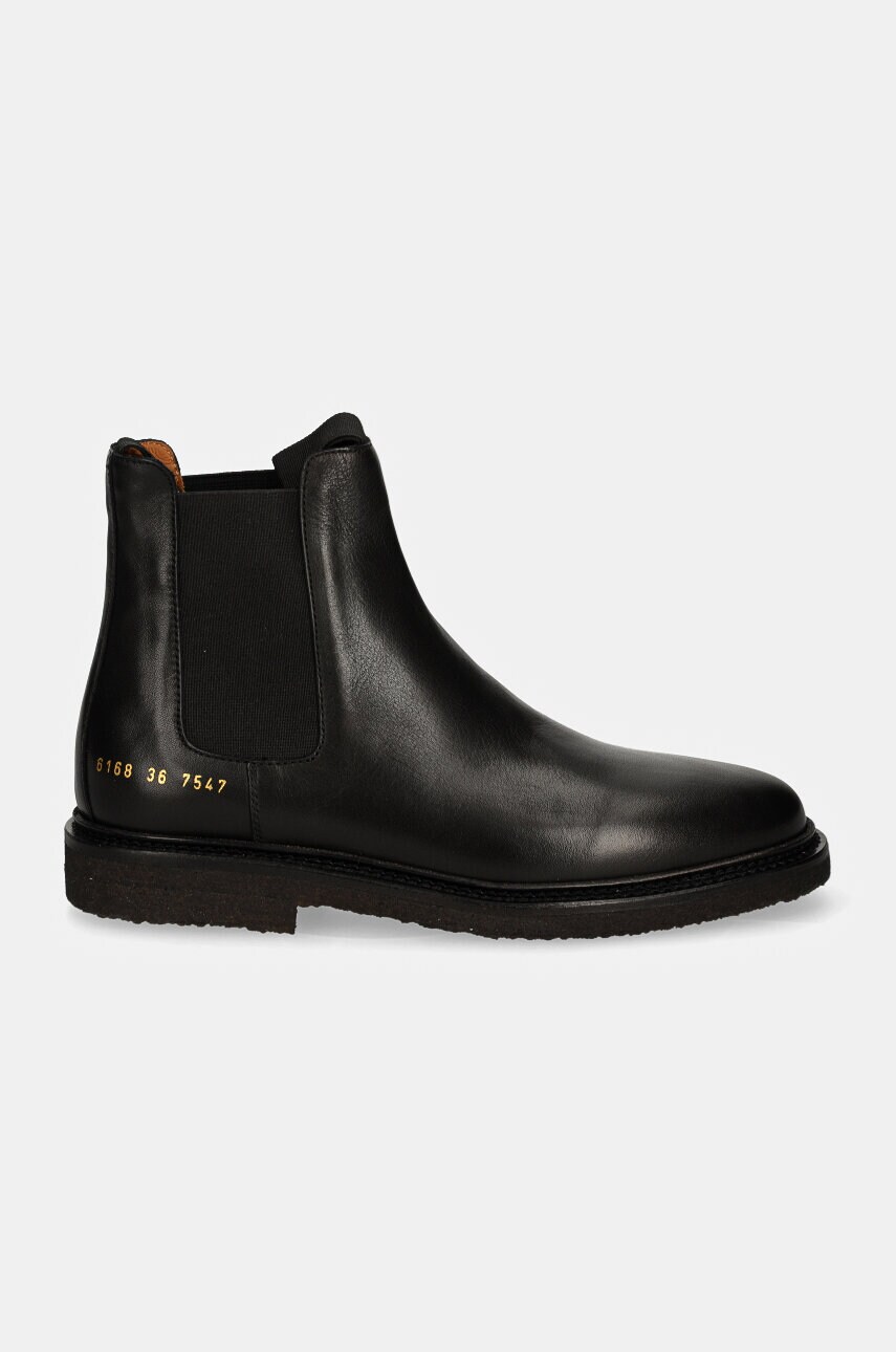 Шкіряні черевики Common Projects Chelsea in Leather жіночі колір чорний на плоскому ходу 6168