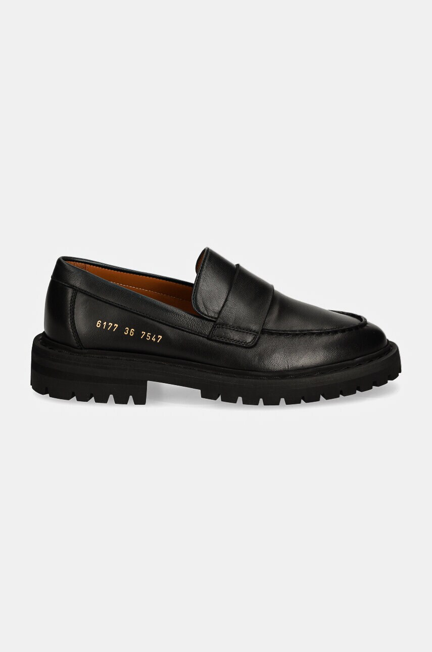 Шкіряні мокасини Common Projects Chunky Loafer жіночі колір чорний на платформі 6177