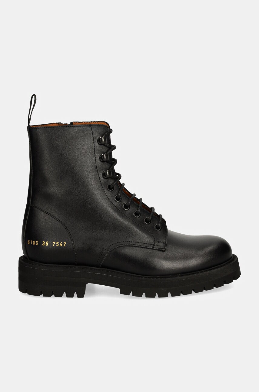 Черевики Common Projects Combat жіночі колір чорний на плоскому ходу 6180