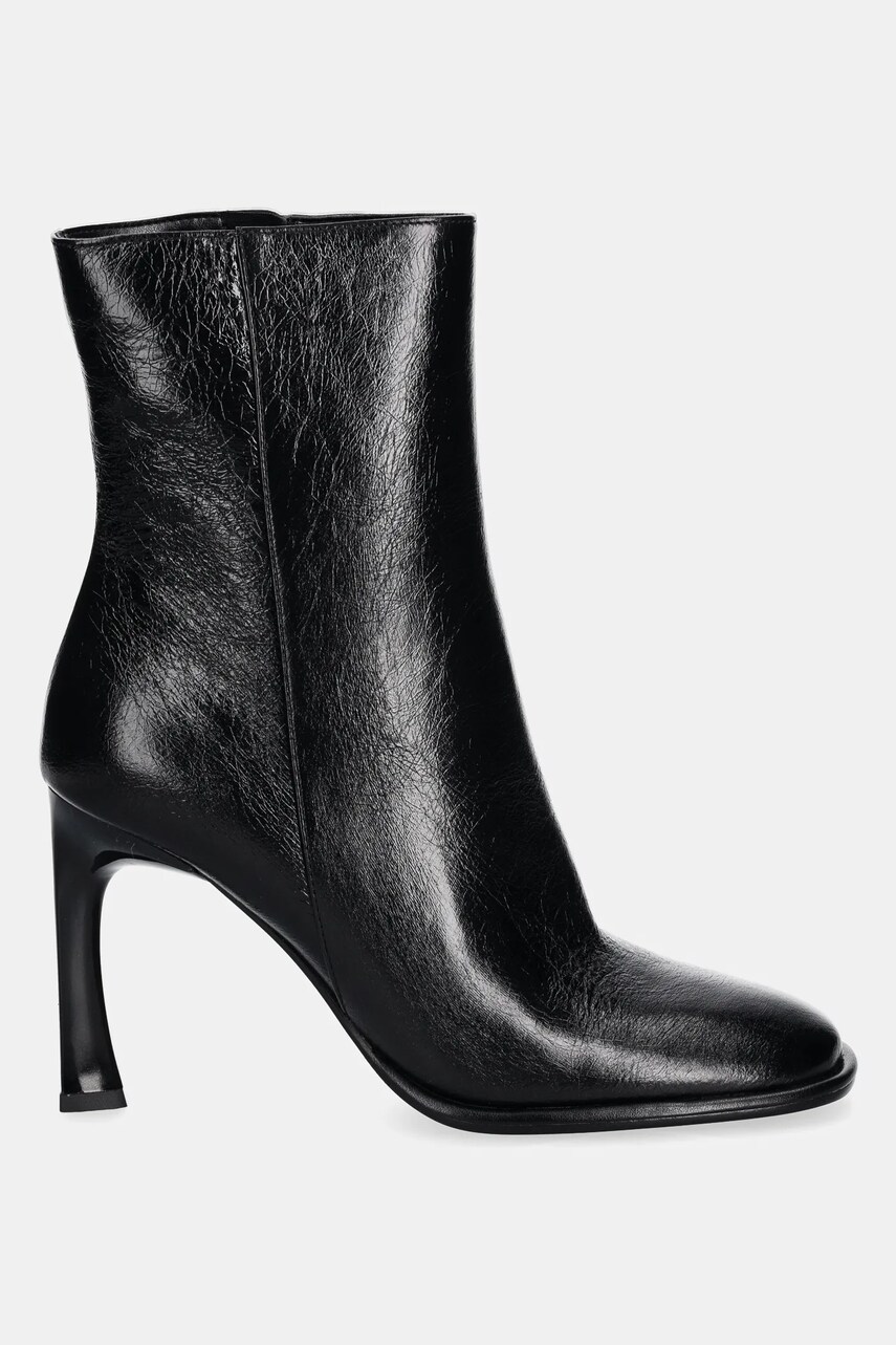 Шкіряні черевики MICHAEL Michael Kors Kelsea жіночі колір чорний на шпильці 40F4KLHE6L.001