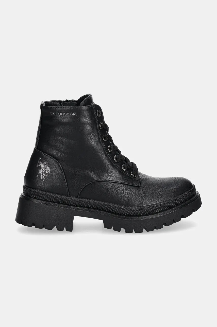 Черевики U.S. Polo Assn. BYKER жіночі колір чорний на плоскому ходу BYKER001W/DU1