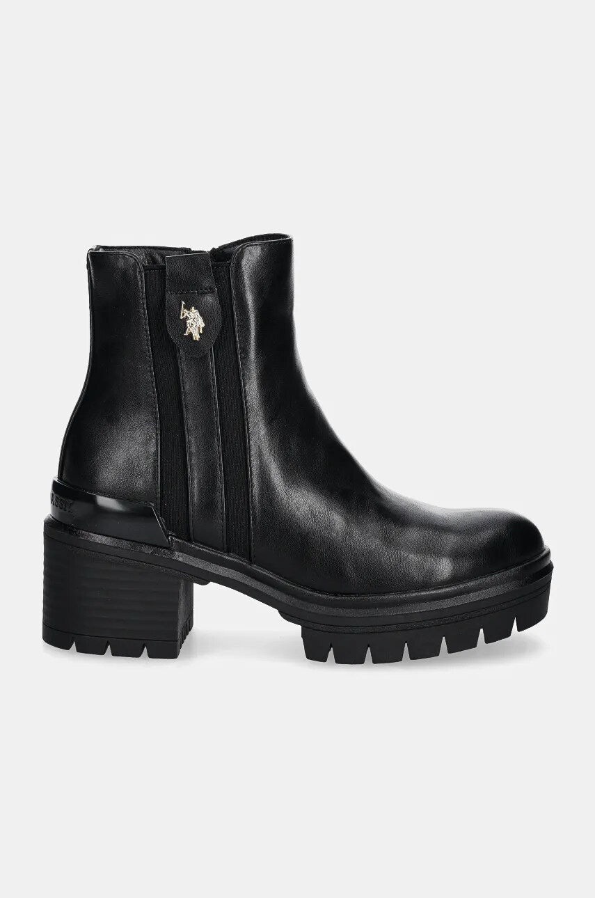Черевики U.S. Polo Assn. HALEY жіночі колір чорний каблук блок HALEY008W/DY1