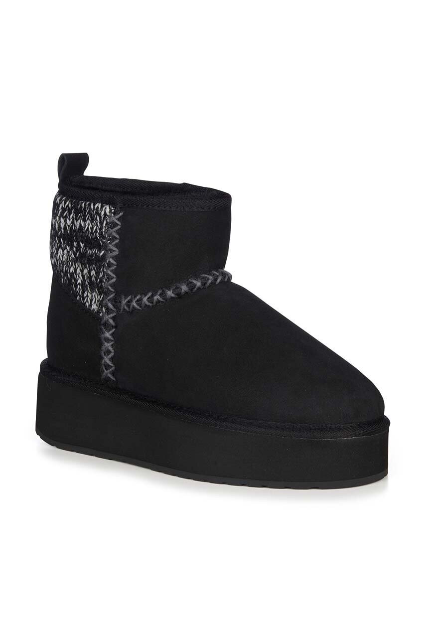 Замшеві чоботи Emu Australia Stinger Knit Flatform колір чорний W13143.BLAK