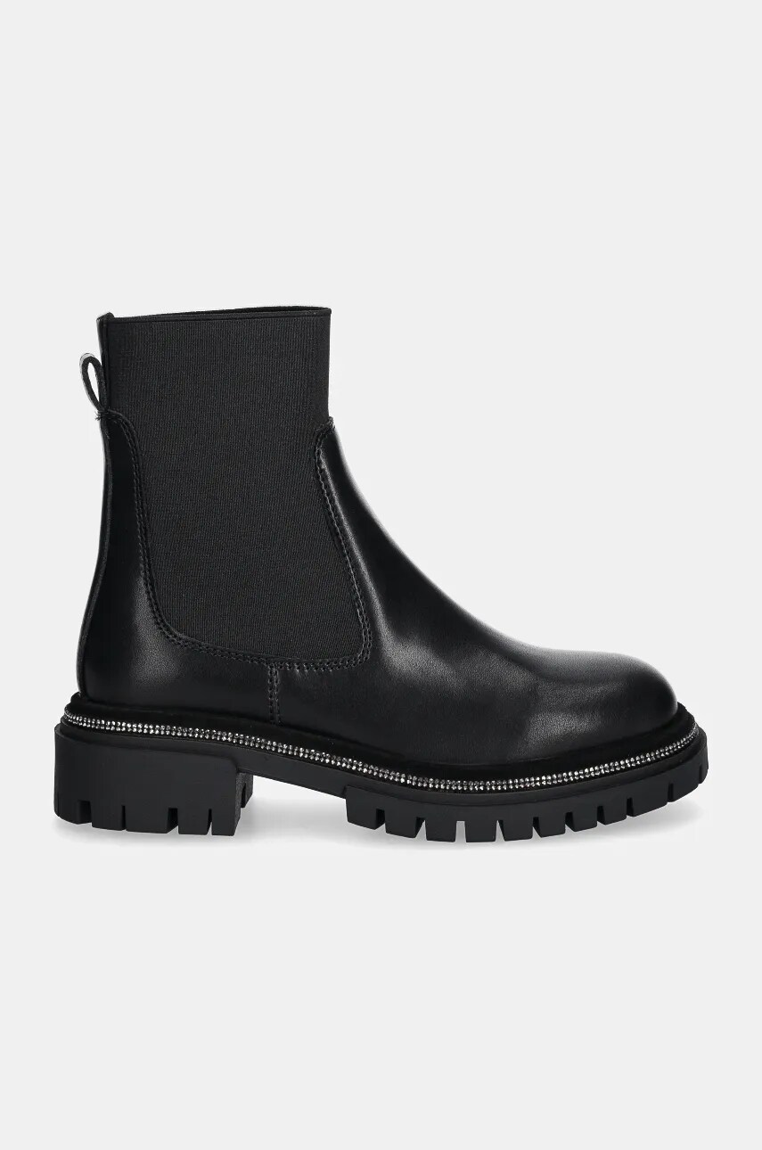Шкіряні черевики Steve Madden Offline жіночі колір чорний на платформі SM11003485
