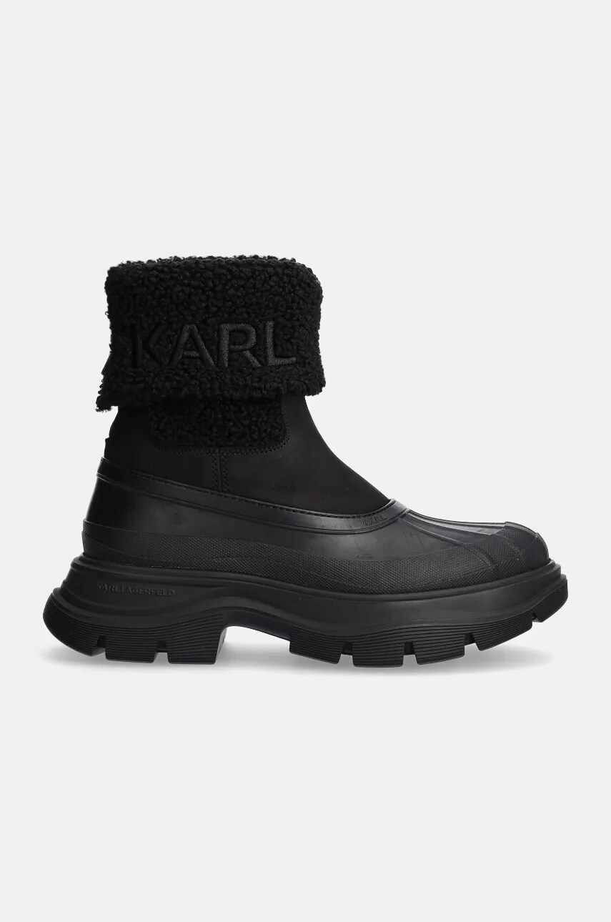 Чоботи Karl Lagerfeld LUNA SNOW жіночі колір чорний на платформі KL42964