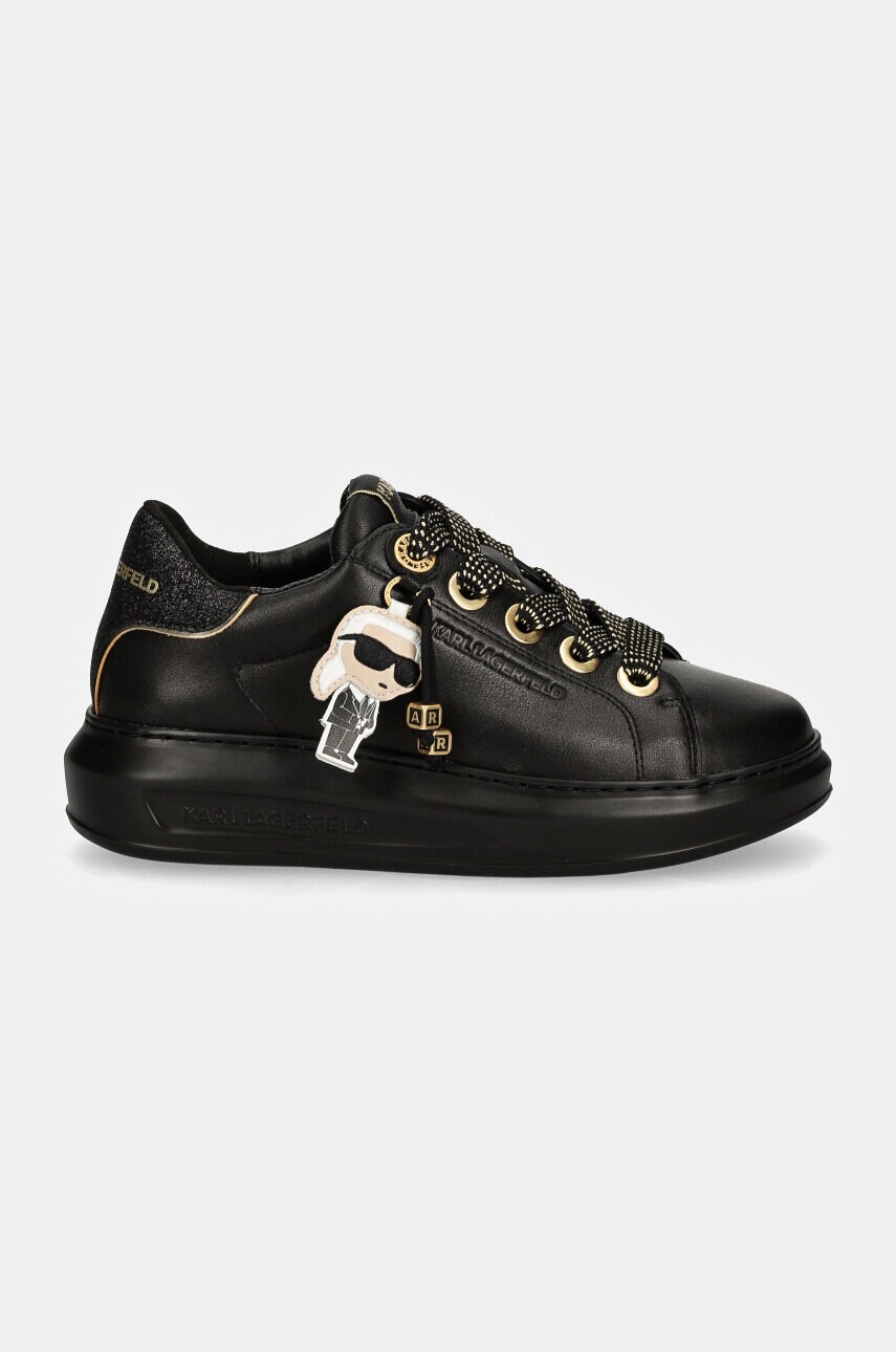 Шкіряні кросівки Karl Lagerfeld KAPRI колір чорний KL62574F