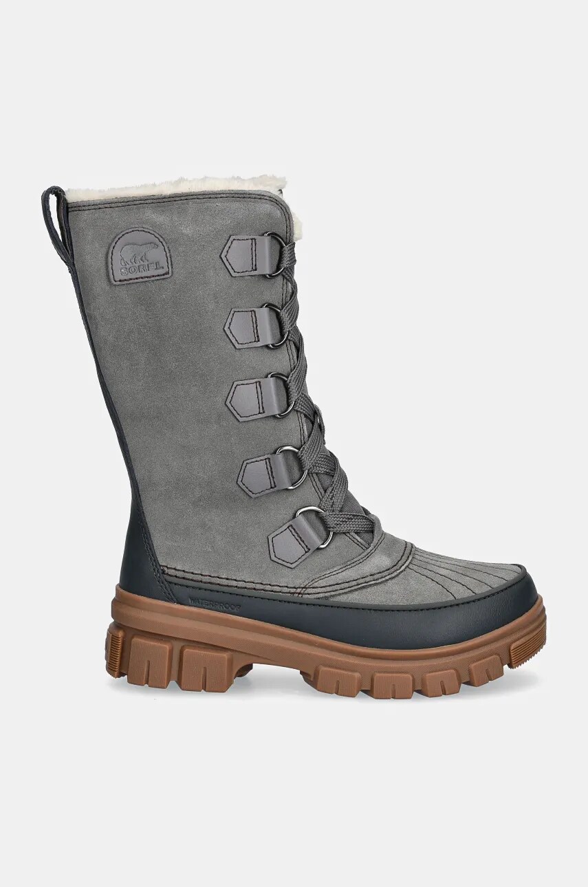 Замшеві чоботи Sorel TORINO V TALL WP OUTDRY колір сірий 2106691052