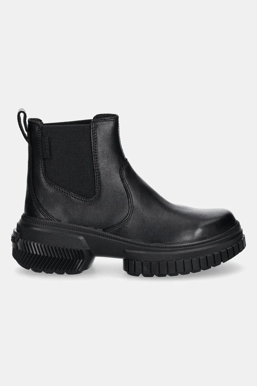 Шкіряні черевики Sorel ONA AVE CHELSEA BOOT WP жіночі колір чорний на платформі 2102161010