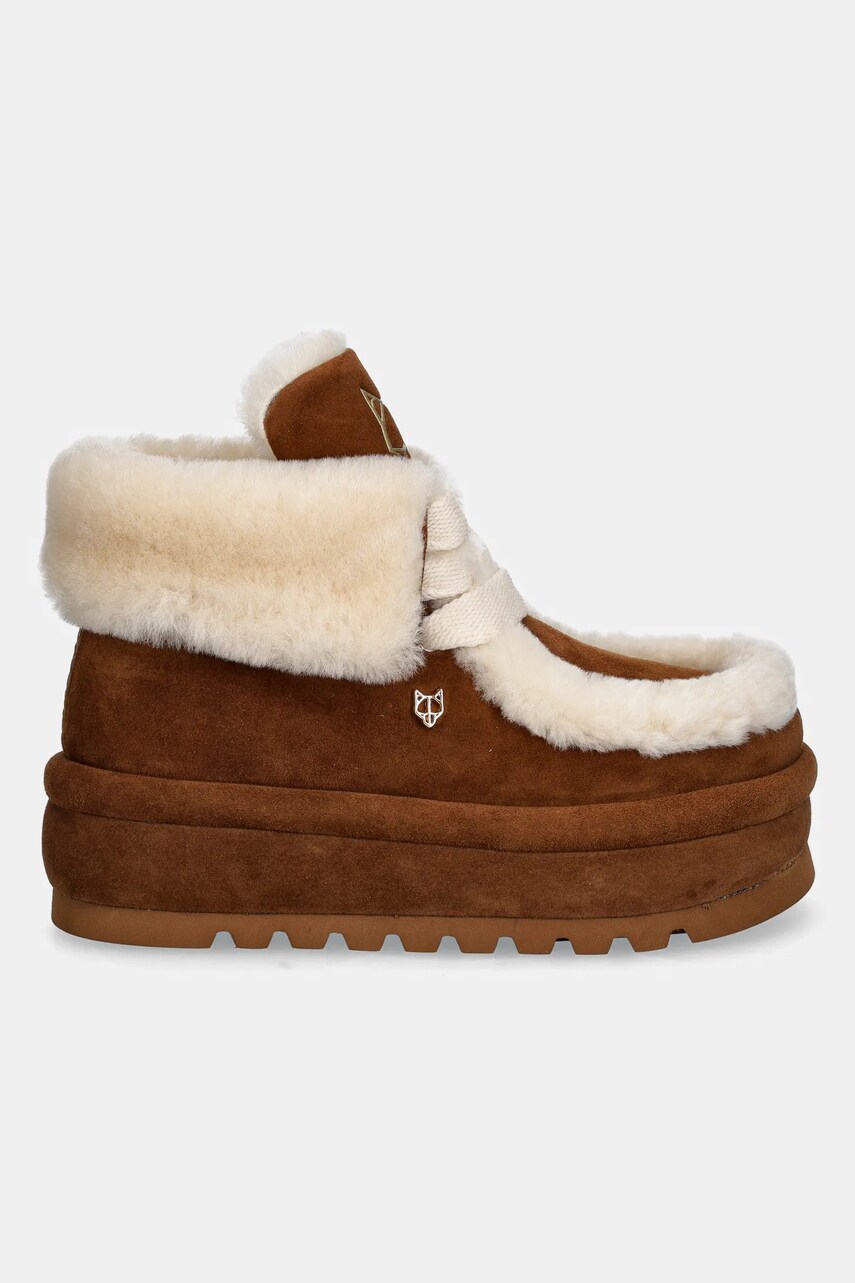 Замшеві чоботи Naked Wolfe Bambi колір бежевий Bambi Suede Shearling Tan