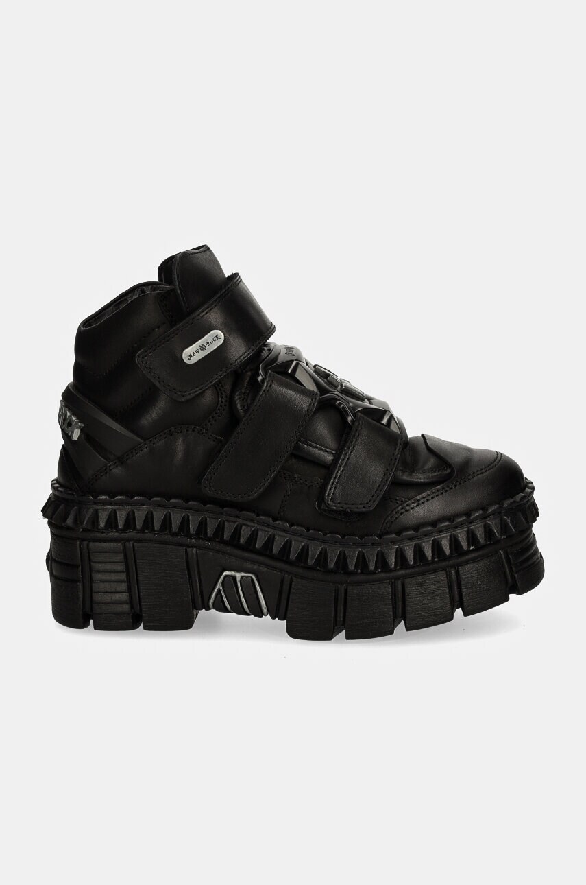 Шкіряні кросівки New Rock CRUST NEGRO NEGRO + TOWER CASCO NEGRO колір чорний M-WALL285-S3