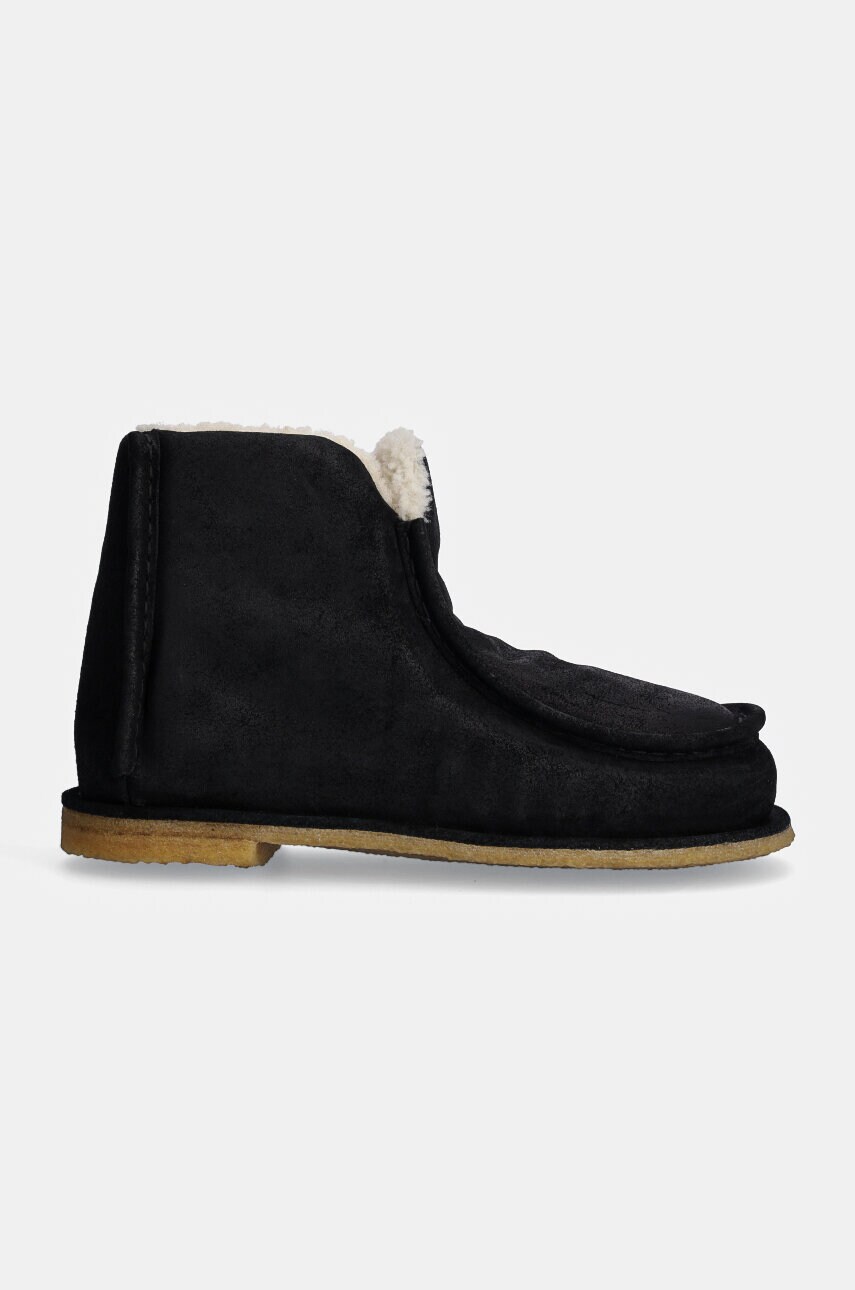 Замшеві чоботи JW Anderson Ankle Boot жіночі колір чорний  ANW43065A