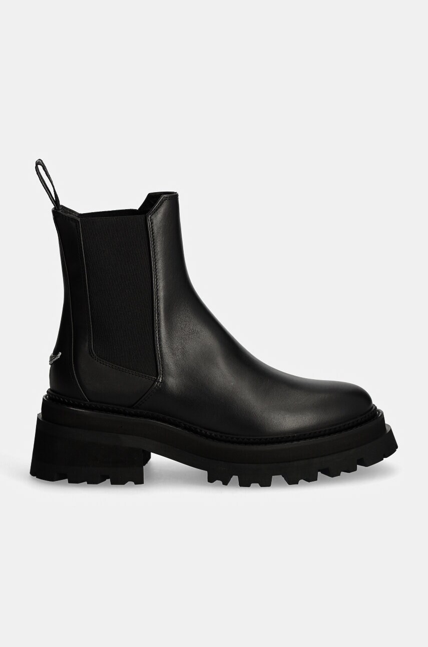 Шкіряні черевики ZADIG&VOLTAIRE Ride Chelsea жіночі колір чорний на платформі SWCT00804
