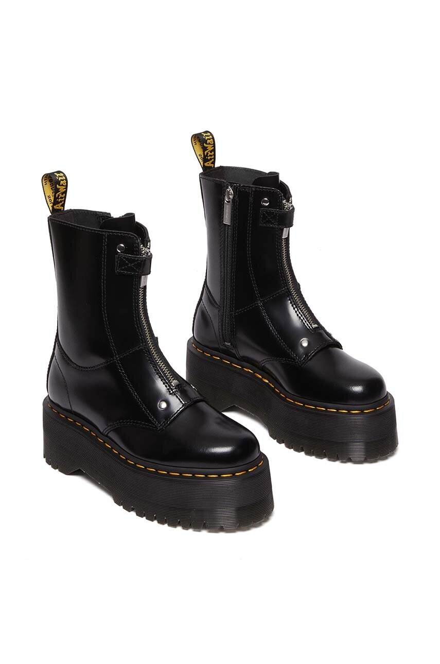 Шкіряні черевики Dr. Martens Jetta Hi Max жіночі колір чорний на платформі DM30976001