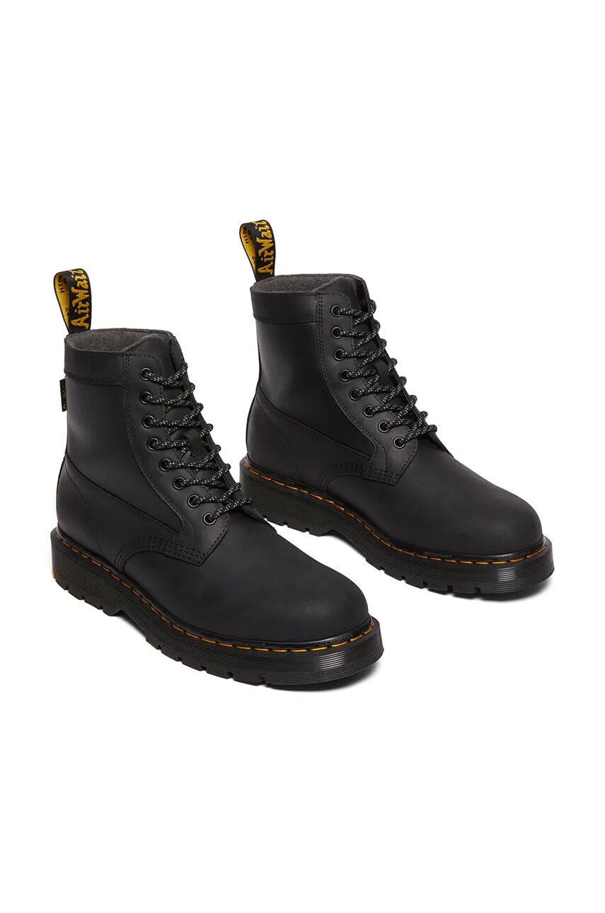 Шкіряні черевики Dr. Martens 1460 Trinity колір чорний на плоскому ходу утеплені DM31190001