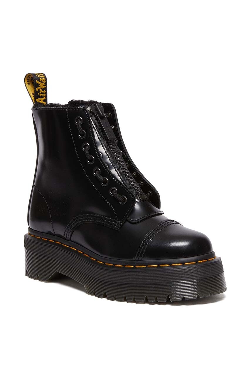 Шкіряні черевики Dr. Martens Sinclair FL жіночі колір чорний на платформі DM31213001
