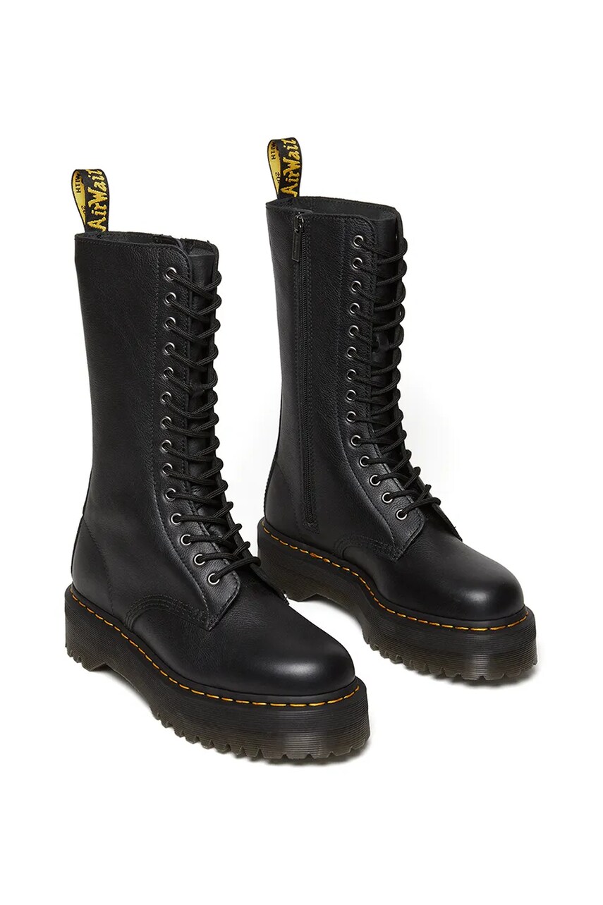 Шкіряні черевики Dr. Martens 1b99 Quad жіночі колір чорний на платформі DM31426001
