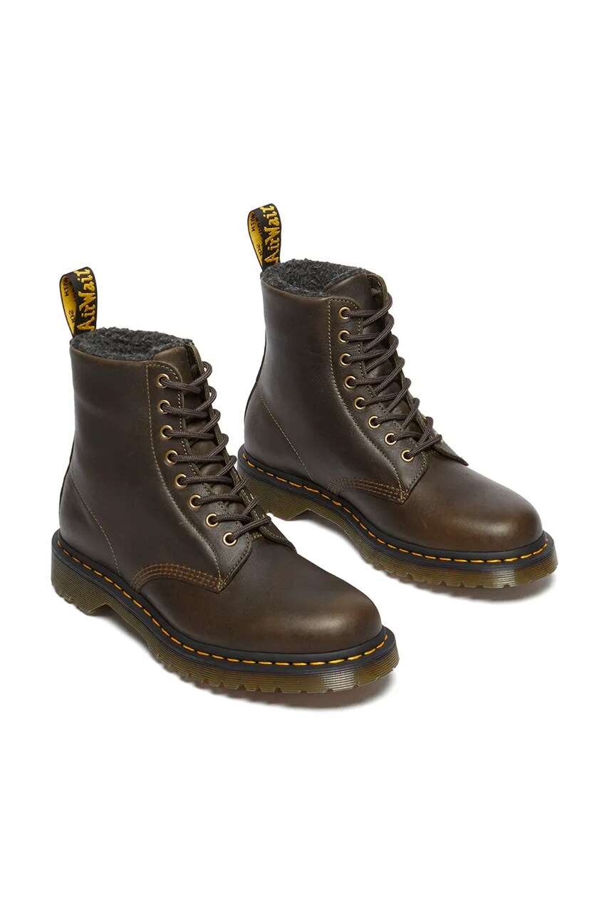 Шкіряні черевики Dr. Martens 1460 Wl жіночі колір коричневий на плоскому ходу утеплене DM31873538
