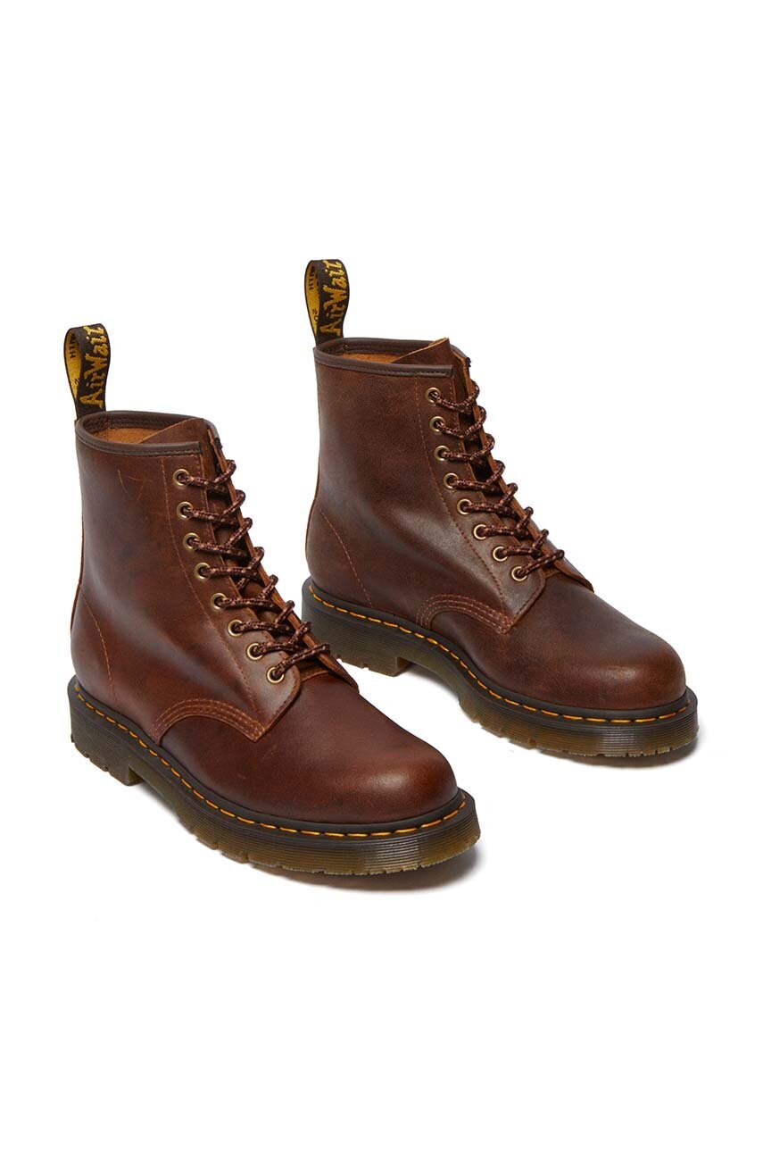 Шкіряні черевики Dr. Martens 1460 SR колір коричневий на плоскому ходу DM32010205