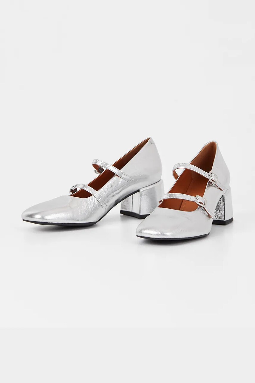 Шкіряні туфлі Vagabond Shoemakers ADISON колір срібний каблук блок 5739-183-79