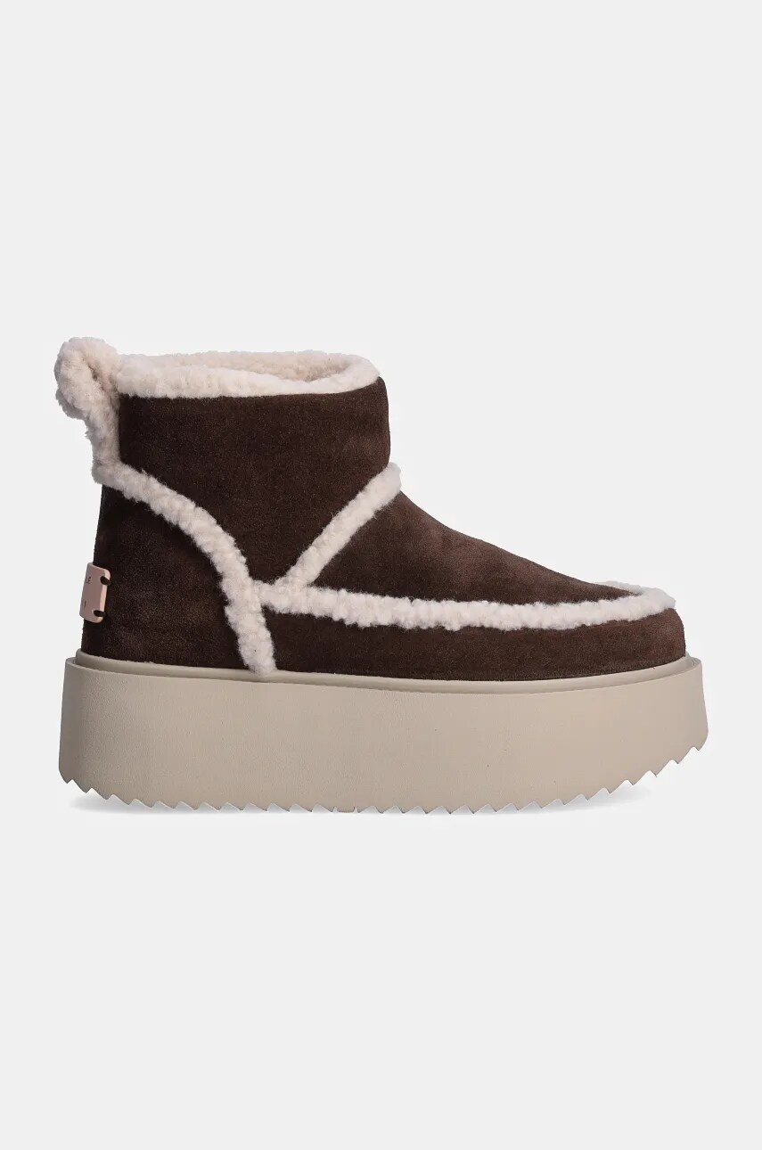 Замшеві чоботи Inuikii Inuikii X Coccinelle Classic Low Shearling колір коричневий 75204-150