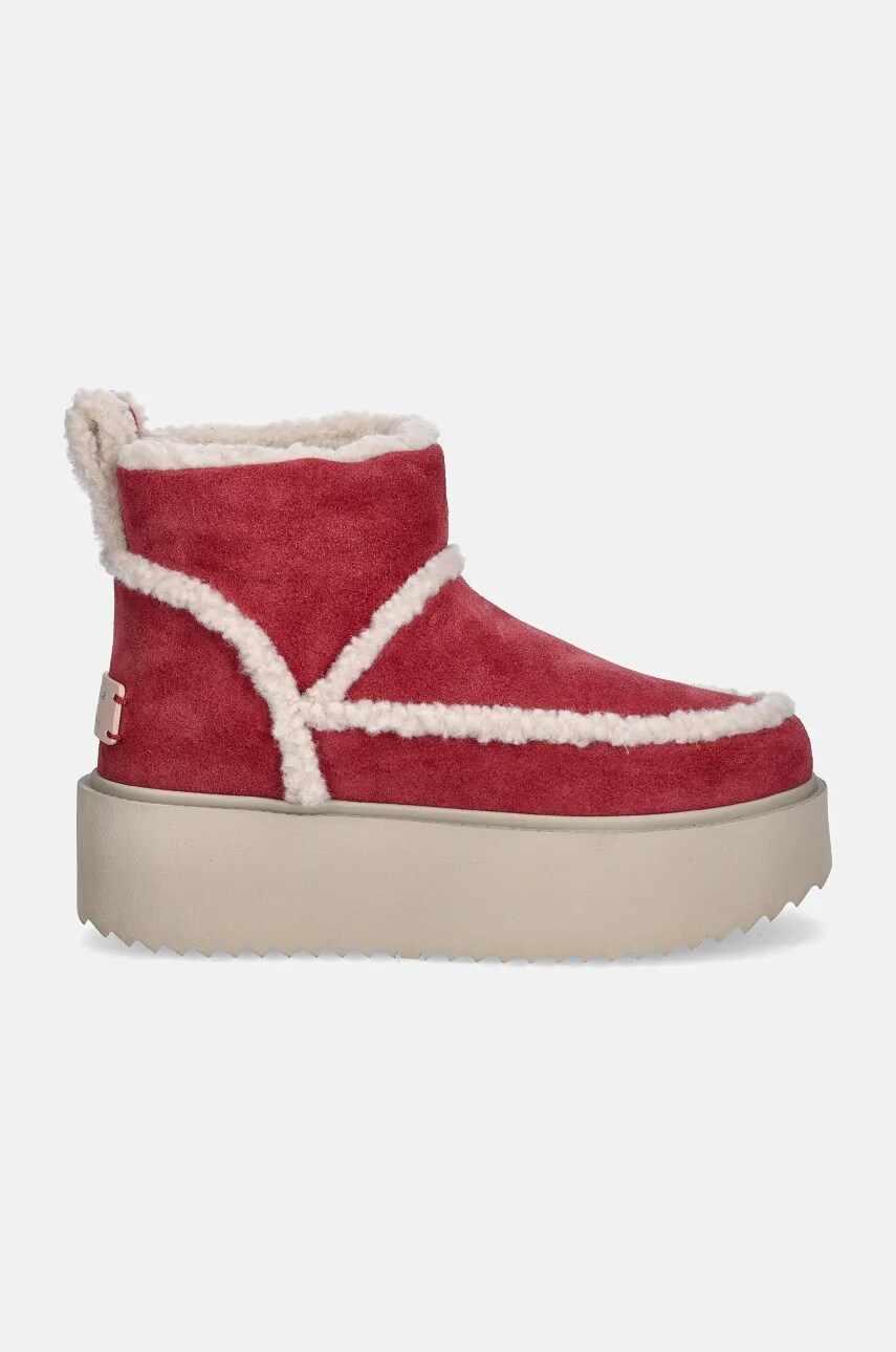 Замшеві чоботи Inuikii Inuikii X Coccinelle Classic Low Shearling колір рожевий 75204-150