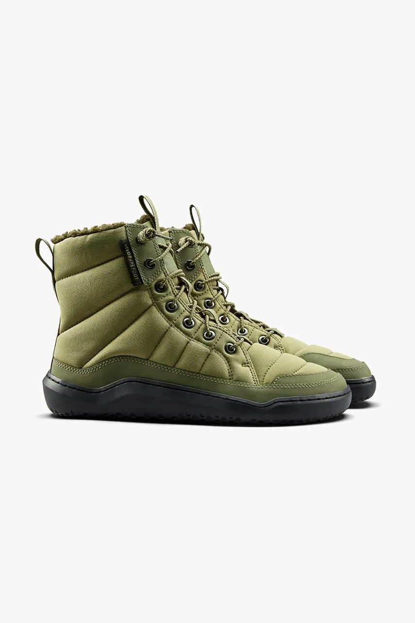 Черевики Vivobarefoot GOBI HIBER жіночі колір зелений на плоскому ходу утеплене 209438